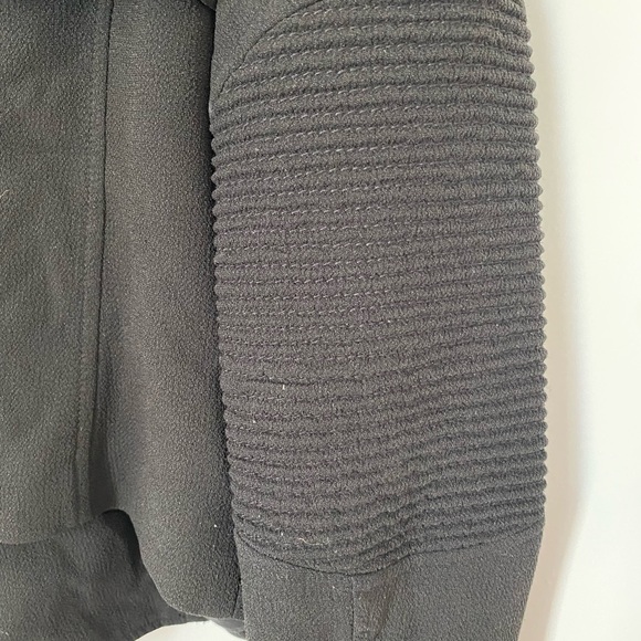Wilfred Shirt Jacket | S 2 | Layered Zippers and Collar | Ribbed Elbow | Black - Picture 9 of 9